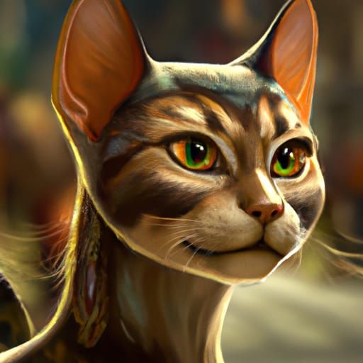 Hyperdetailed Cat Portrait in Art Nouveau Style