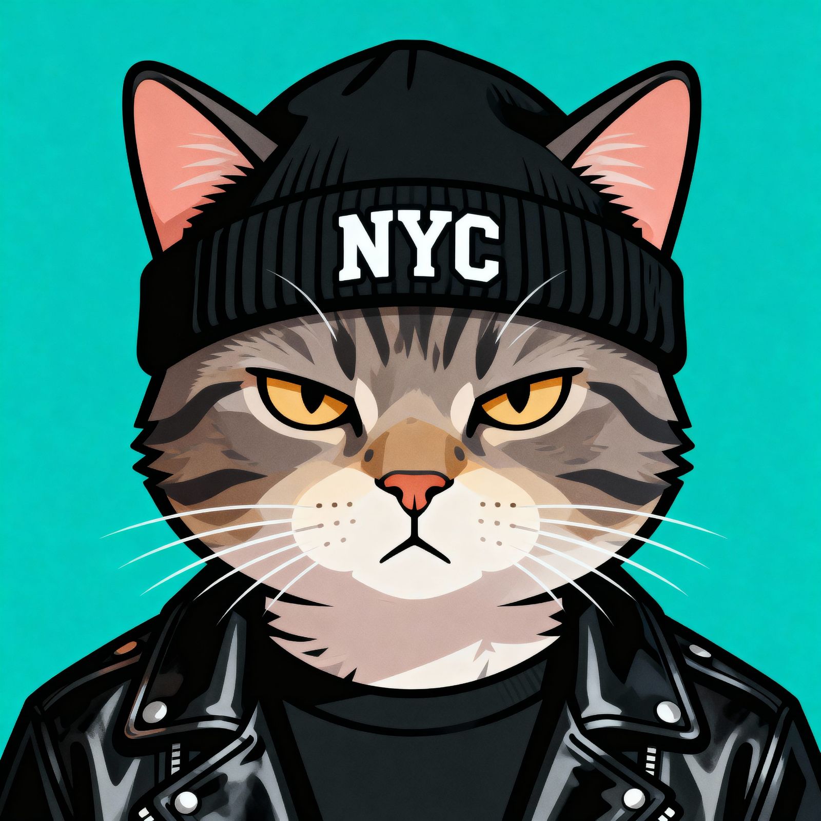 Unimpressed Cat NFT Character Art in Vector Style
