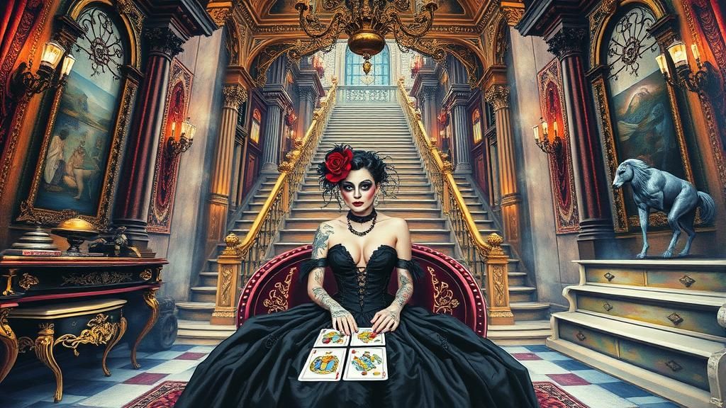 Gothic Temptress at a Surreal Steampunk Masquerade