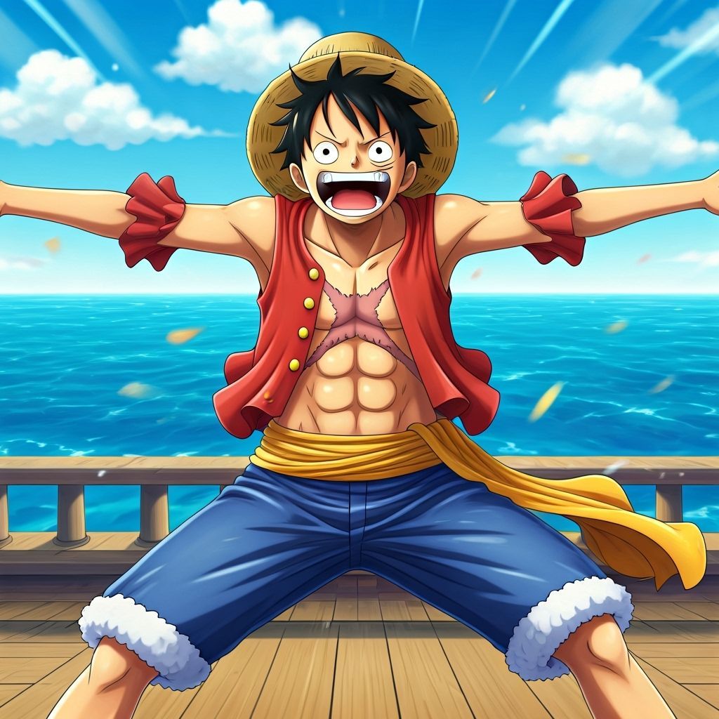 Monkey D. Luffy Ready for Adventure on Thousand Sunny