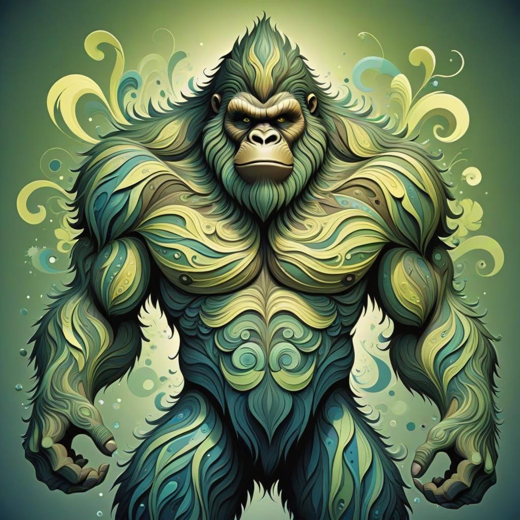 Bigfoot Abstract Vector Fractal Painting