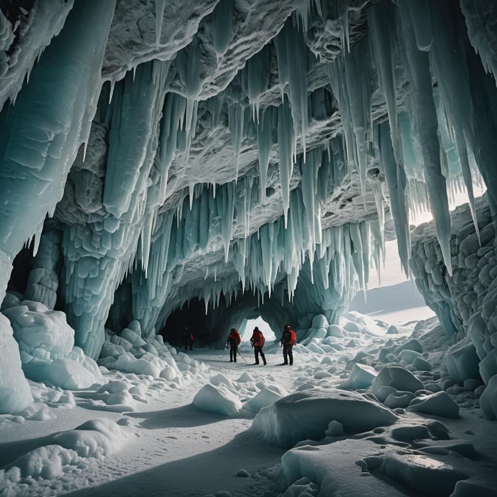 Antarctic Erebus Ice Caves: Cinematic Film Still