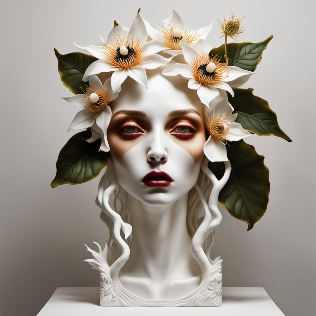 Dark Velvet Passiflora Diorama with Gas Light