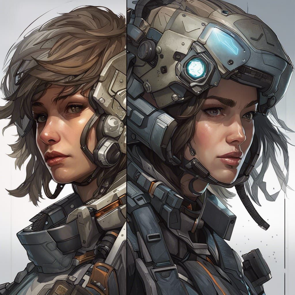 Titanfall Pilot Portrait in Hyperdetailed Style