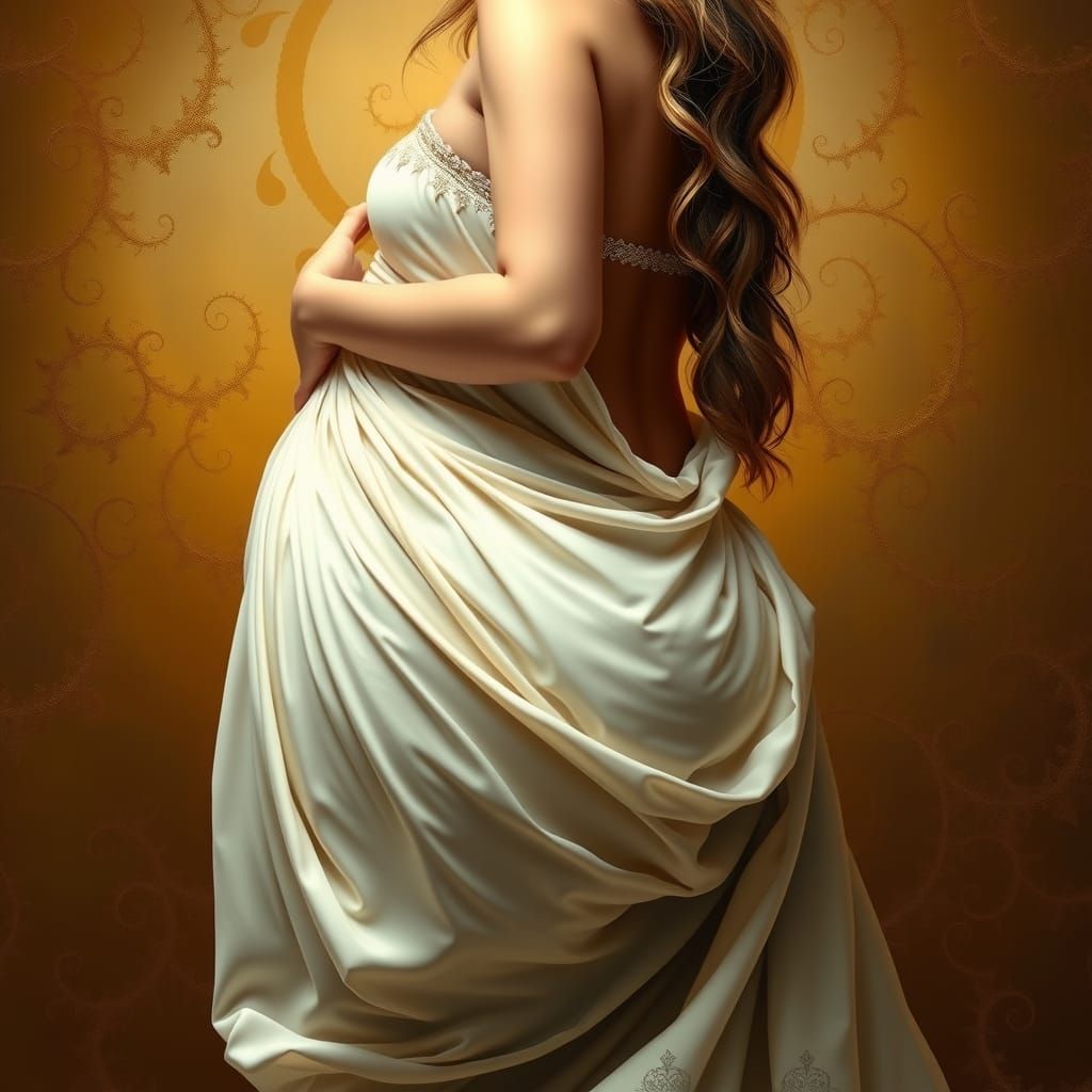 Radiant Pregnant Goddess Portrait in Renaissance Style