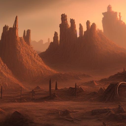 Dystopian Desert: Post-Apocalyptic Matte Painting