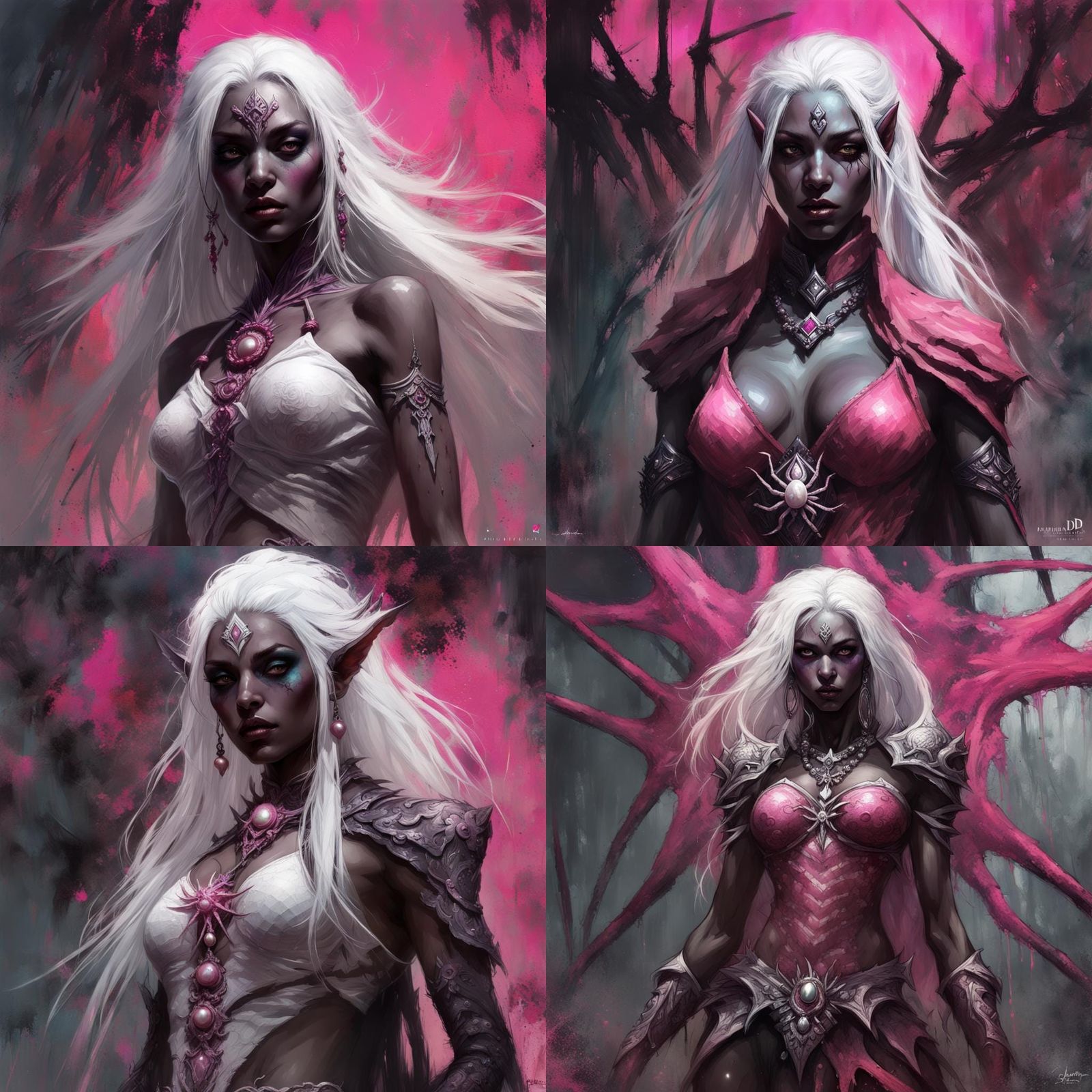 Drow High Priestess in Fantasy Splash Art