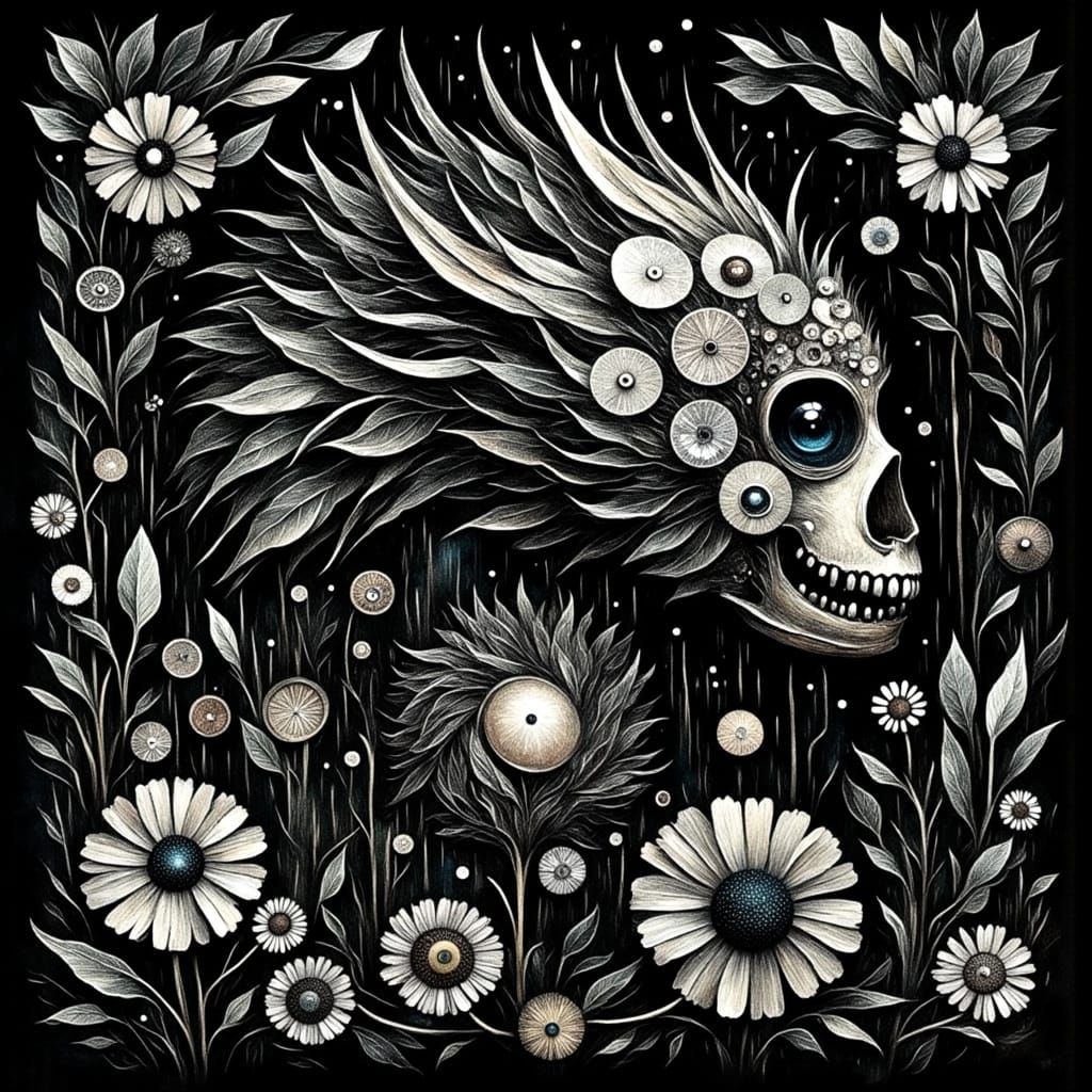 Striking Black and White Abstract Texture