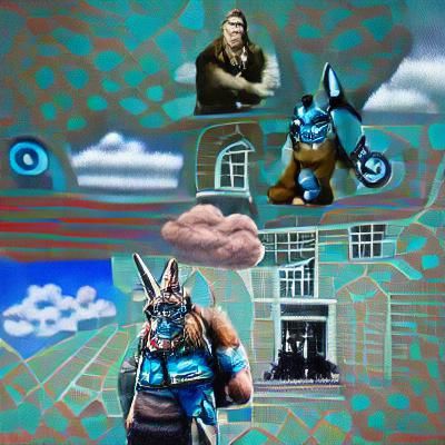 Lucario in 1980s Dystopian Style