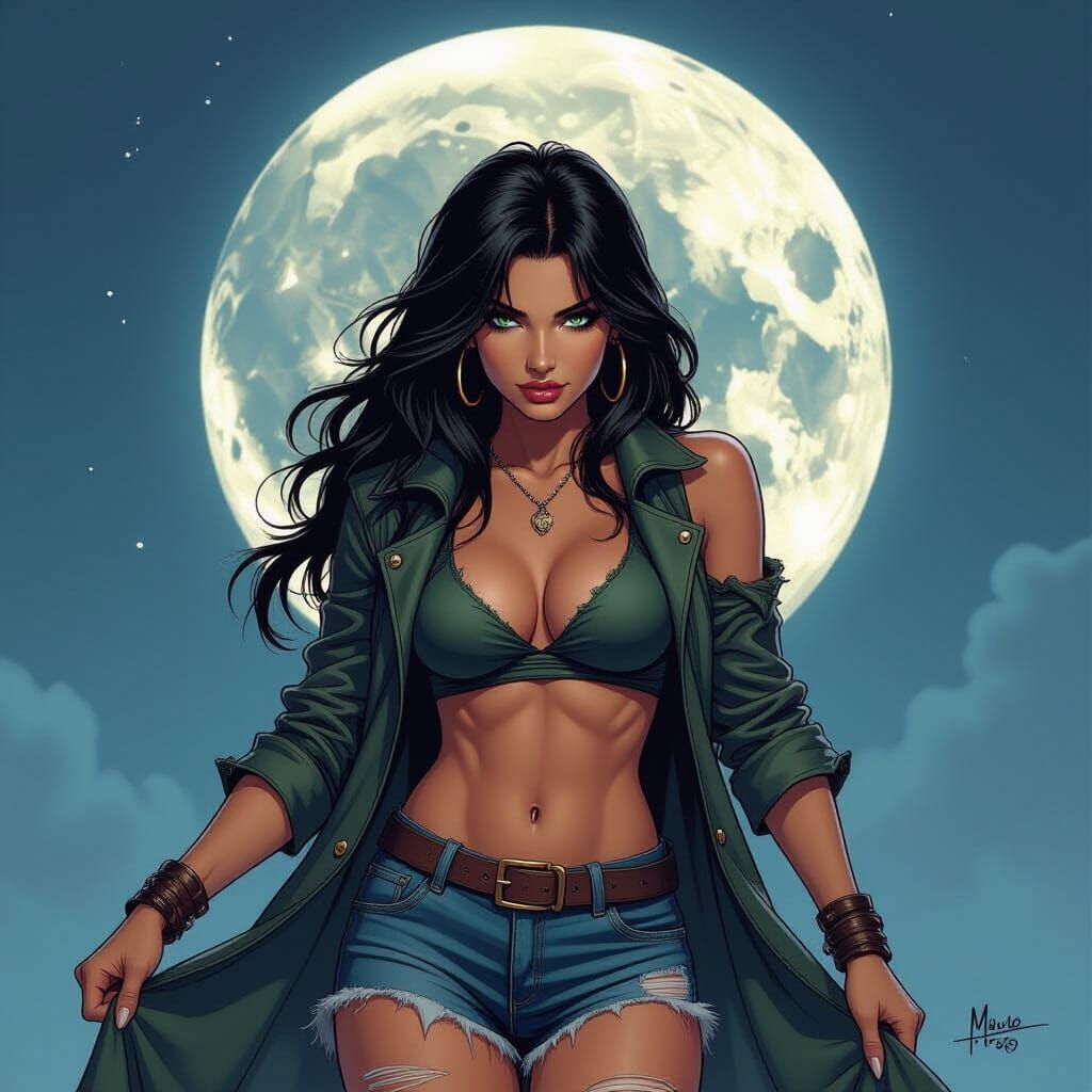 Werewolf Transformation Under Full Moon, Frank Cho Style