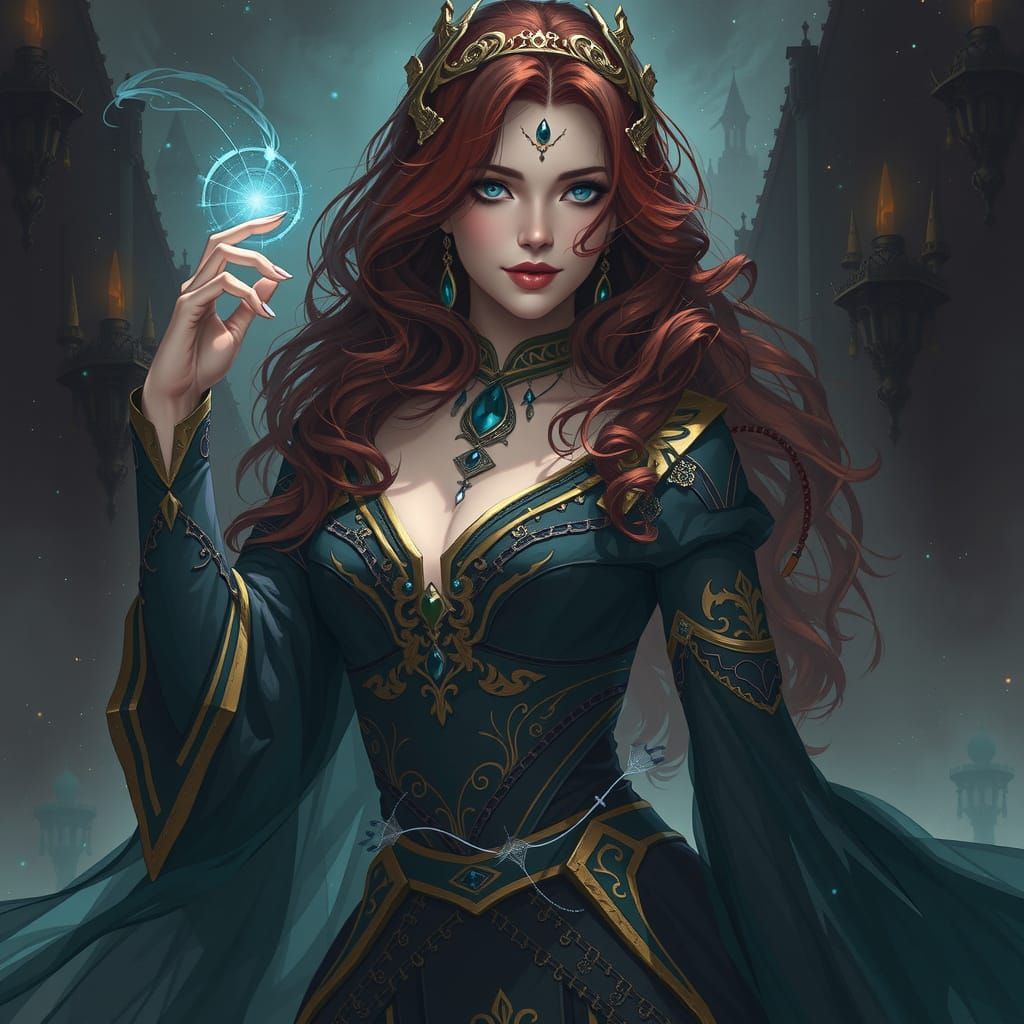 Mystic Duchess Conjures Spell in Gothic Castle