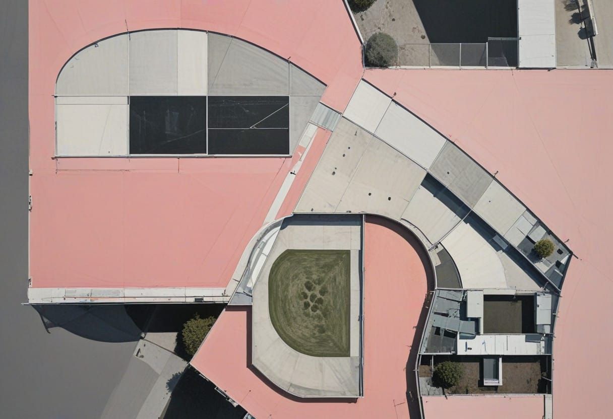 Vibrant Aerial Cityscape in Abstract Landscape