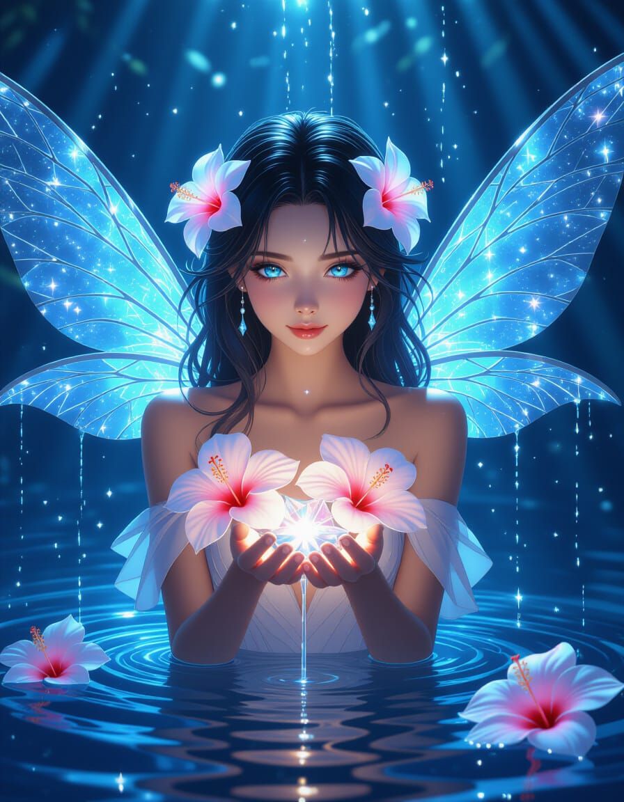 Celestial Being in Fountain, Anime Style