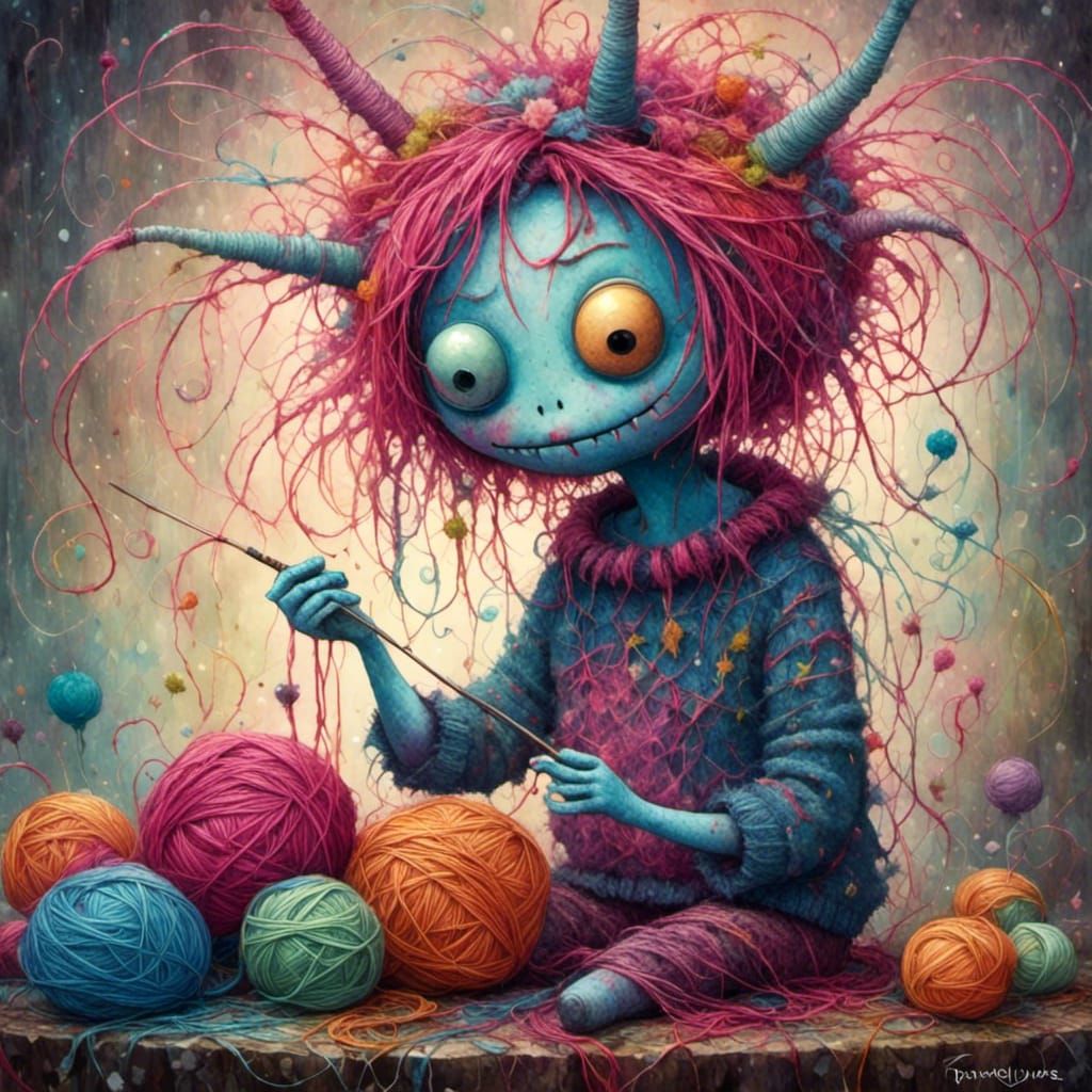 Yarn Monster Knitting: Pop Surrealism Image