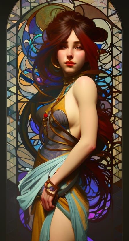 Dark Fantasy Art Thief, Dynamic Lighting, Art Nouveau