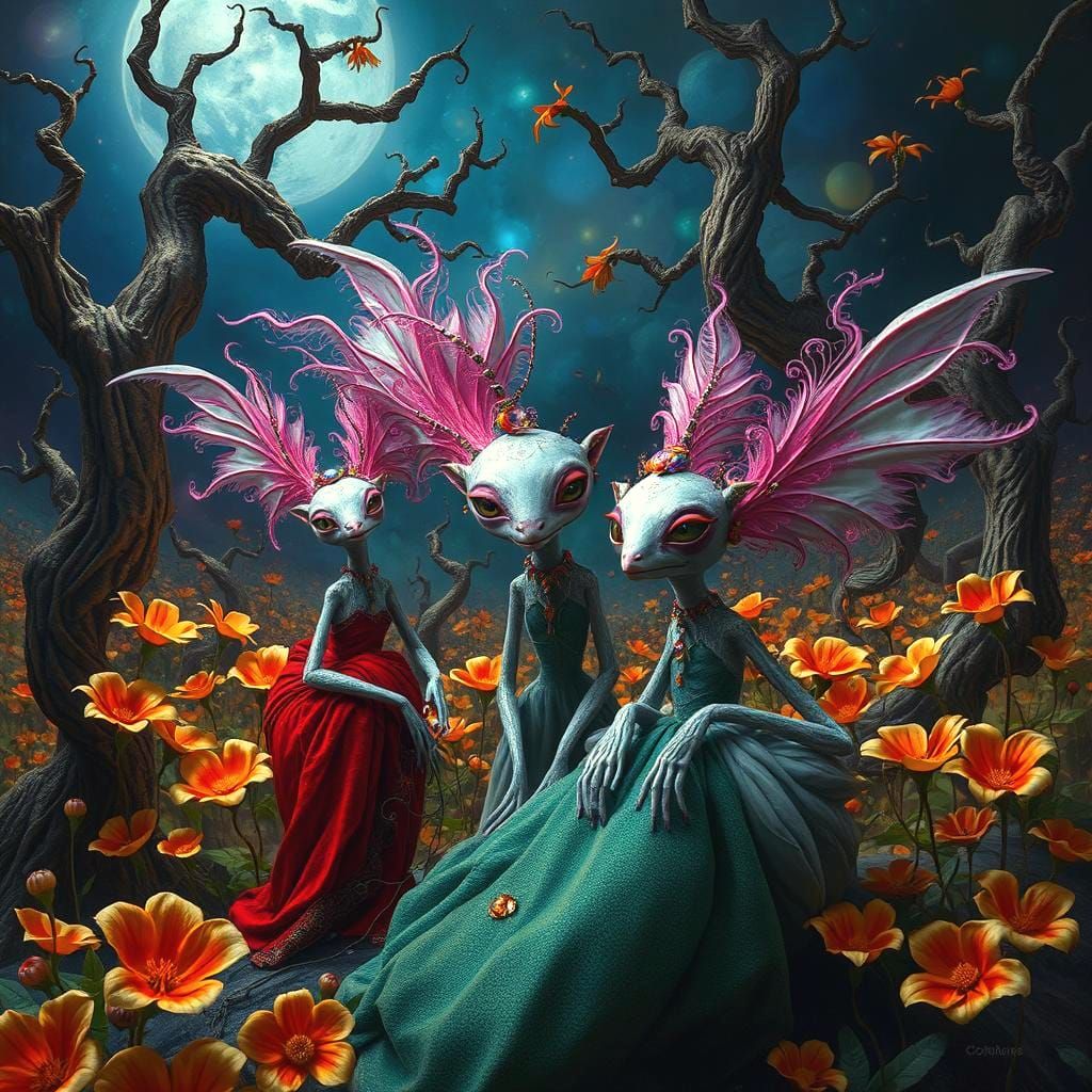 Dreamlike Creatures in Surrealist Style