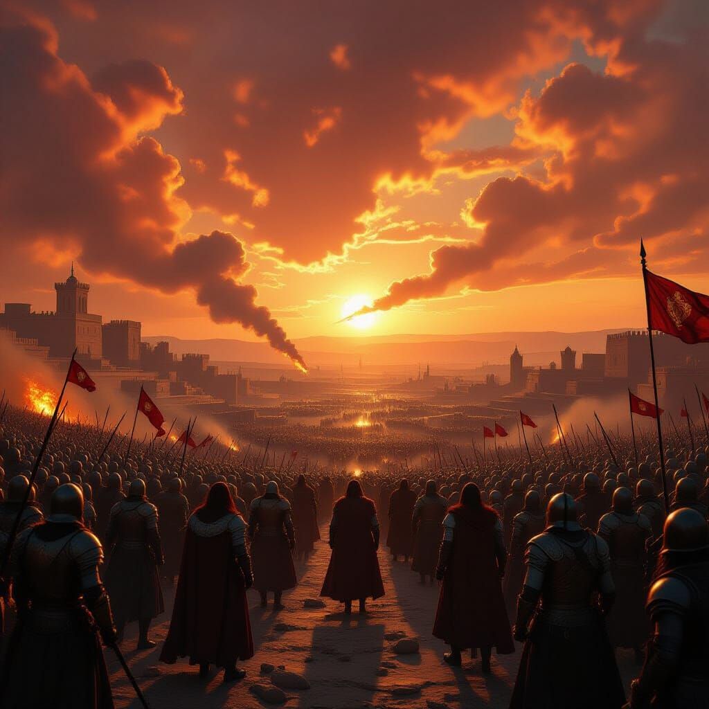 Epic Armageddon Battle in Holy Land Digital Painting