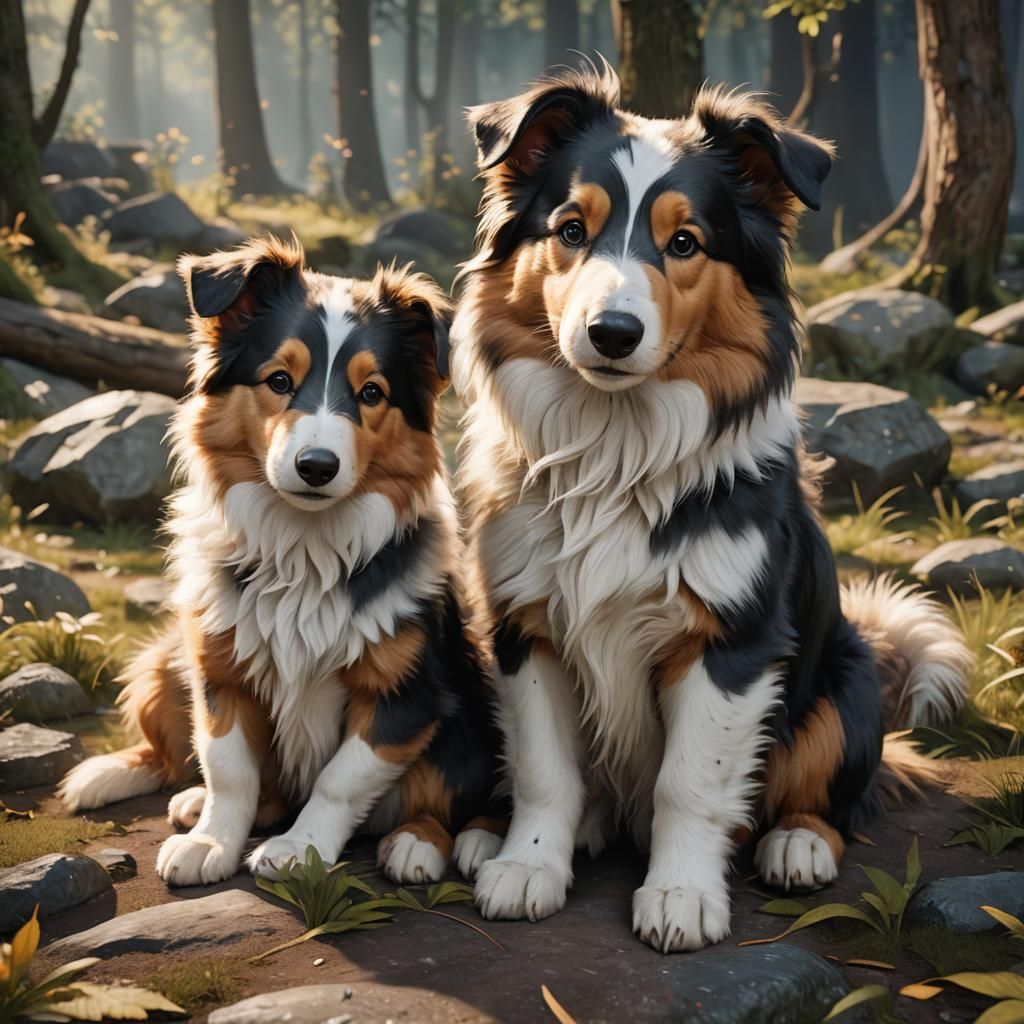 Cuddly Collies Snuggling: 3D Game Cinematic