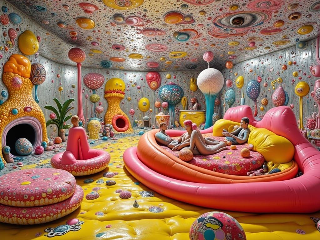 Retrofuturistic Oasis in a Mid-Century Inflatable Dreamscape