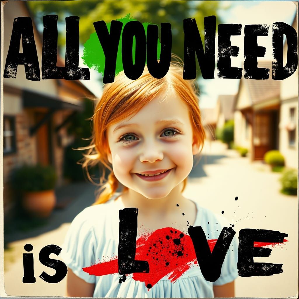 Cheeky Girl Captured in a Whimsical Polaroid Moment