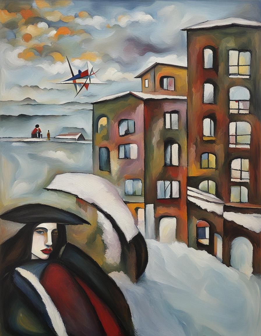 Abstract Oil Painting in Kandinsky Style