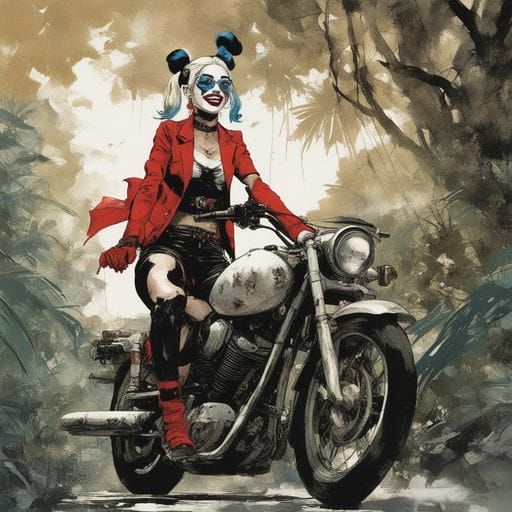 Harley Quinn Digital Art Rendering