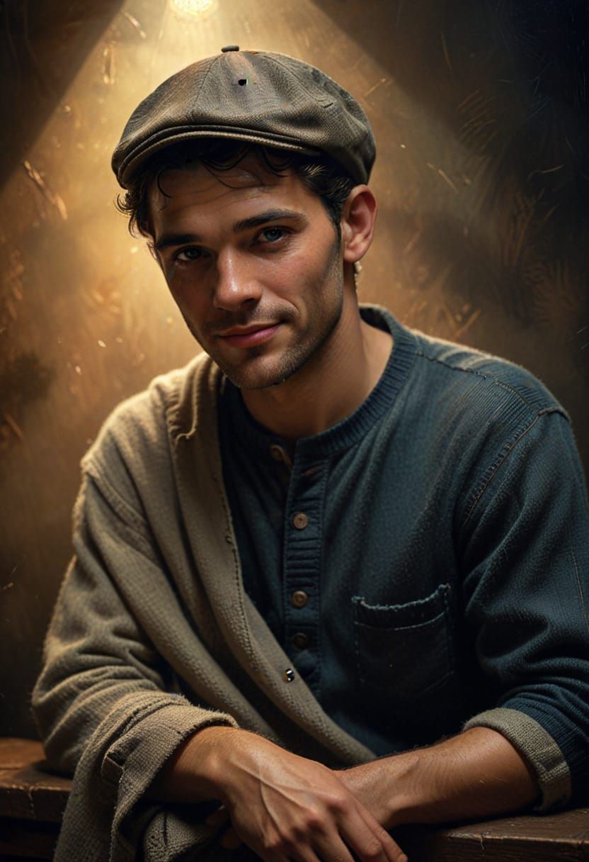 1930s Style Portrait in Hyperrealistic Oil Painting