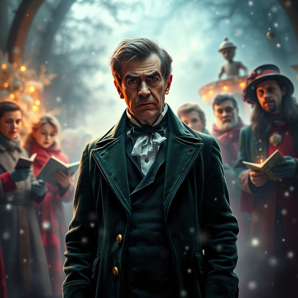 Victorian Gentleman Defies Christmas Cheer in Festive, Cyber...