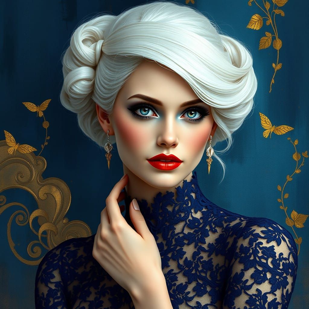 Elegant Lady in Impressionist Oil Painting Style