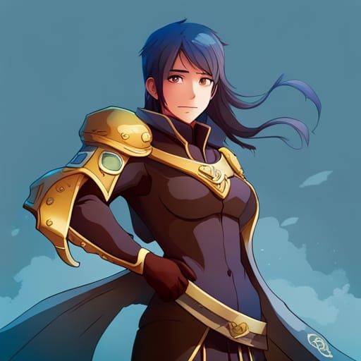 Glowing Transparent Phantom Paladin in Anime Style