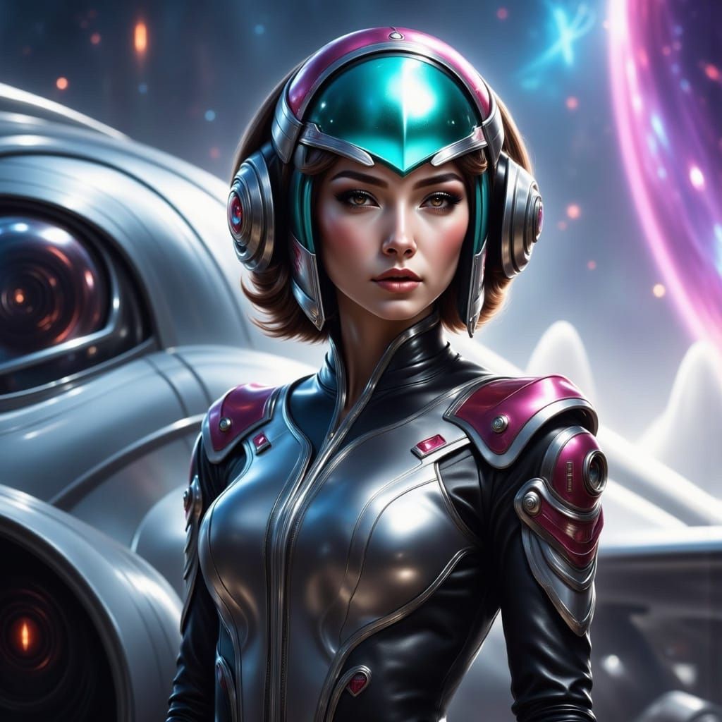 Future Bombardier Beside Futuristic Aircraft