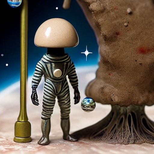 Alien Mushroom Spacesuit Diorama in Miniature