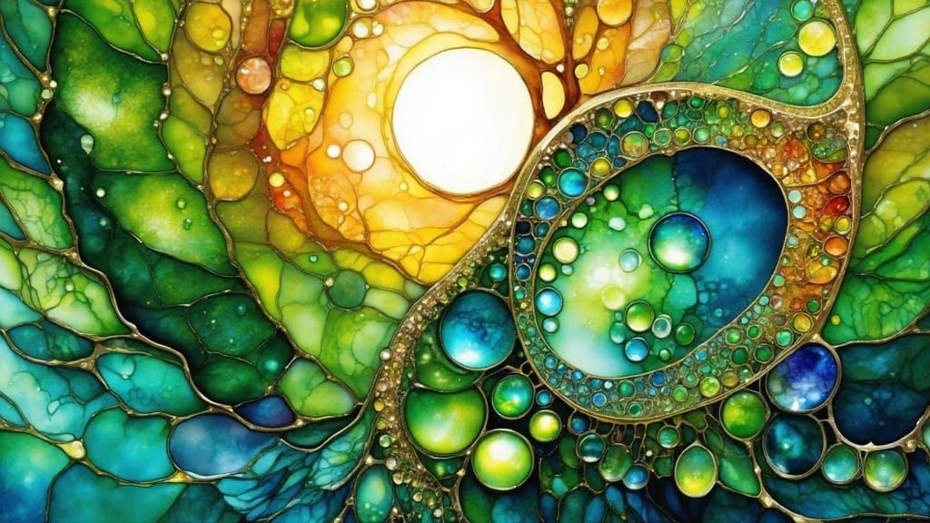 Lime Green Jewelry: Surreal Woman in Abstract Art