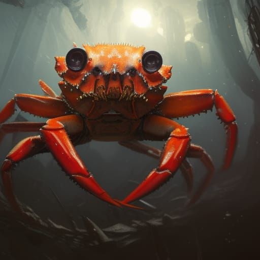 Giant King Crab in Dark Fantasy Style