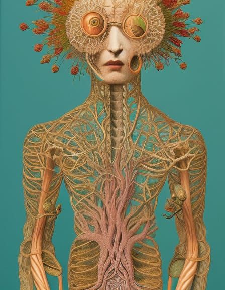 Abstract Art in Glass Forest with Recycled Wood