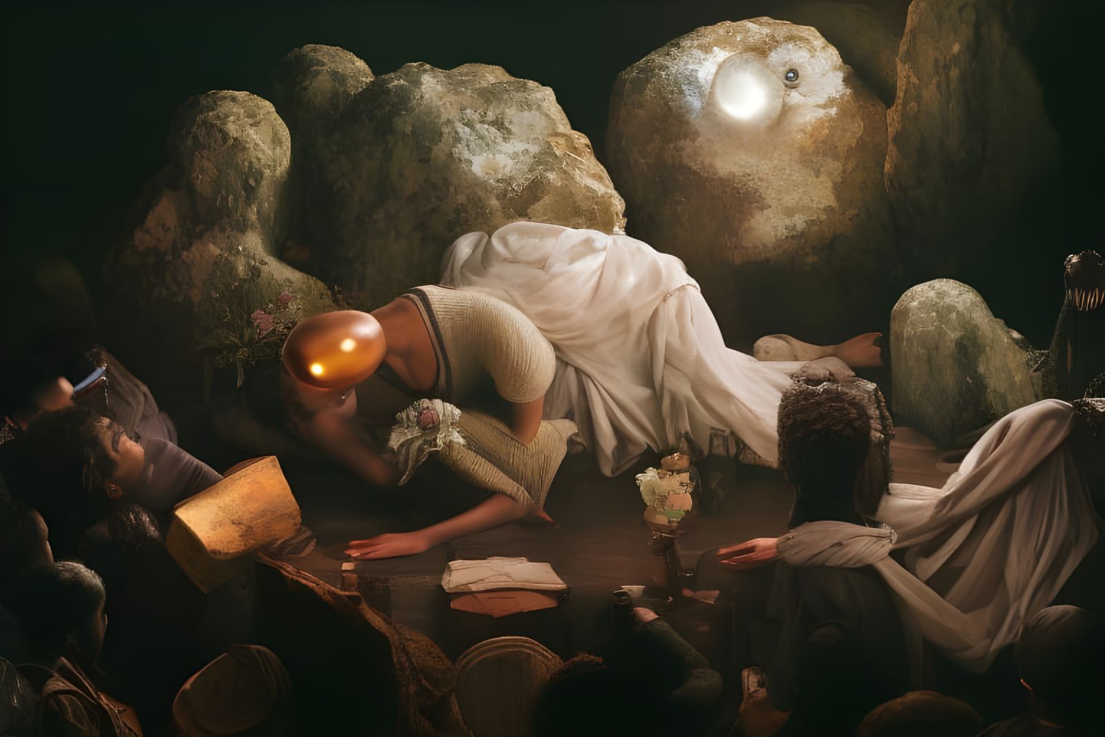 Surreal Folk Singers in Abstract Dreamscape