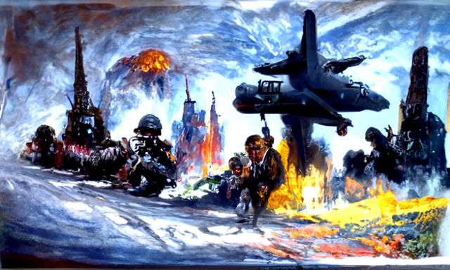 World War 3: Oil Painting by Gurney