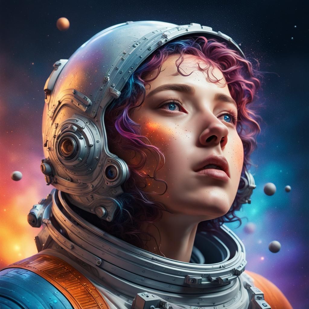 Hyperrealistic Space Stars in Splash Art Style