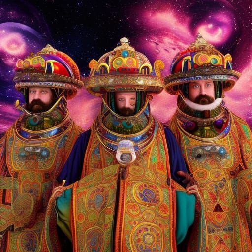 Three wise men in the outerspace