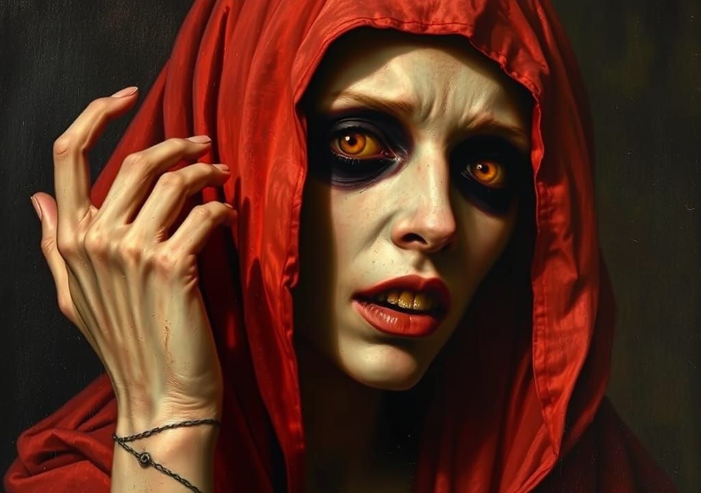 Death as a Beautiful Woman: Oil Painting