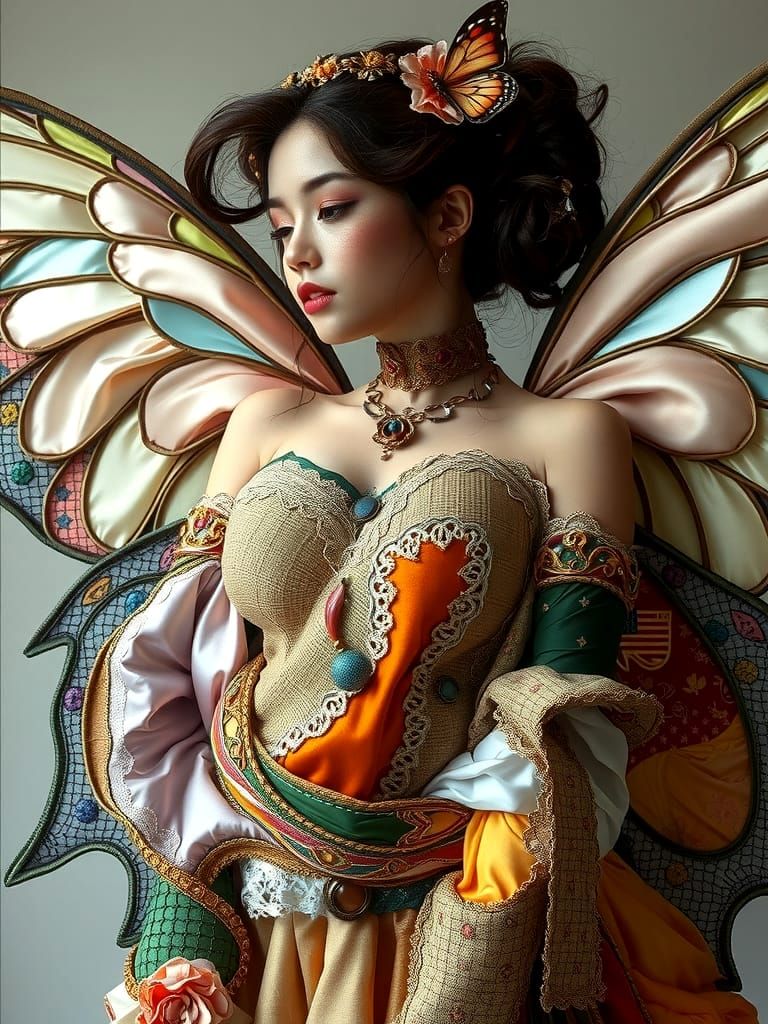 A Woman Made Entirely of Fabric in Vibrant Textiles