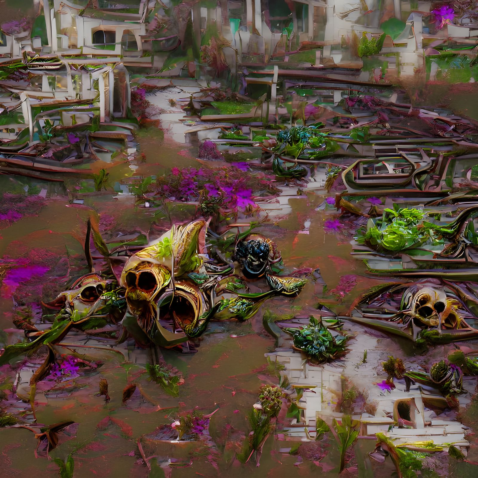 Blighted Garden in Detailed 8k Rendering