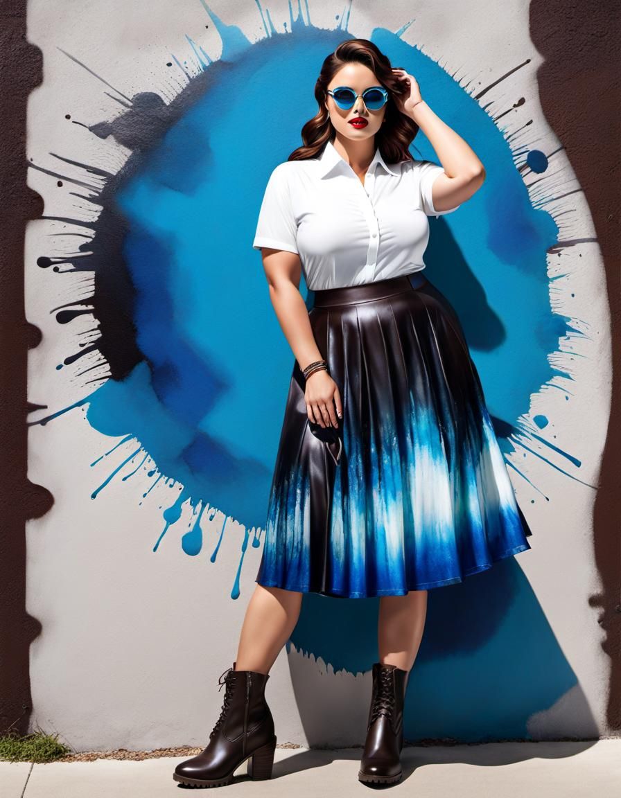 Art Deco Alcohol Ink Portrait of Woman