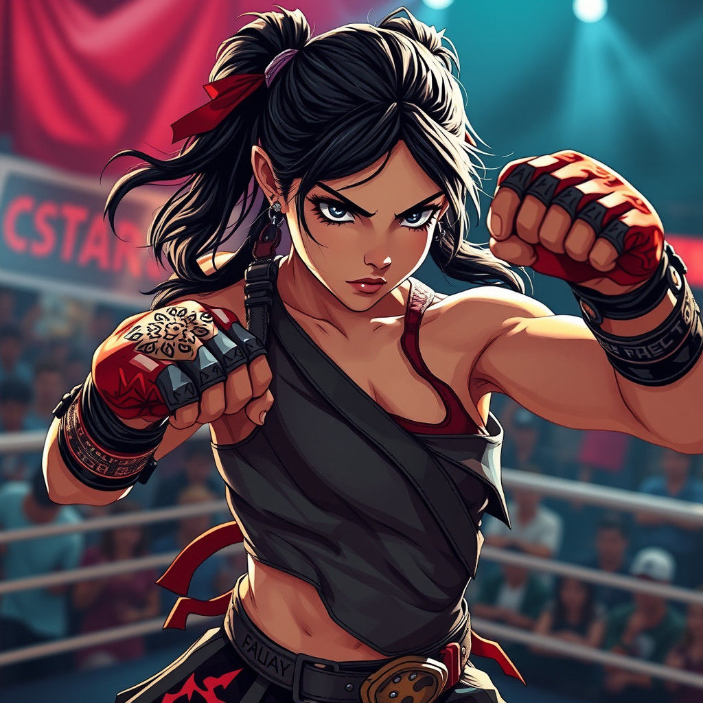 Argentine Fighter Girl in Manga Style