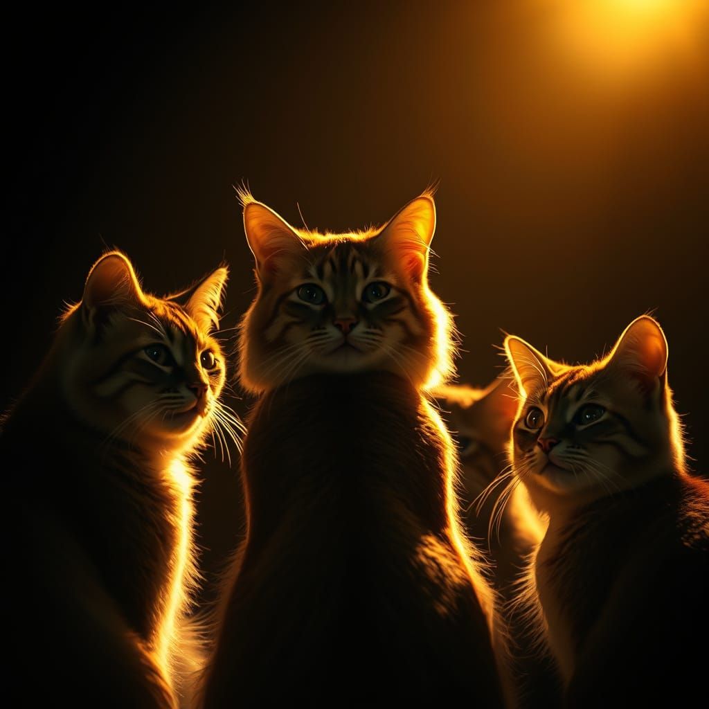 Majestic Cats in Warm Golden Light