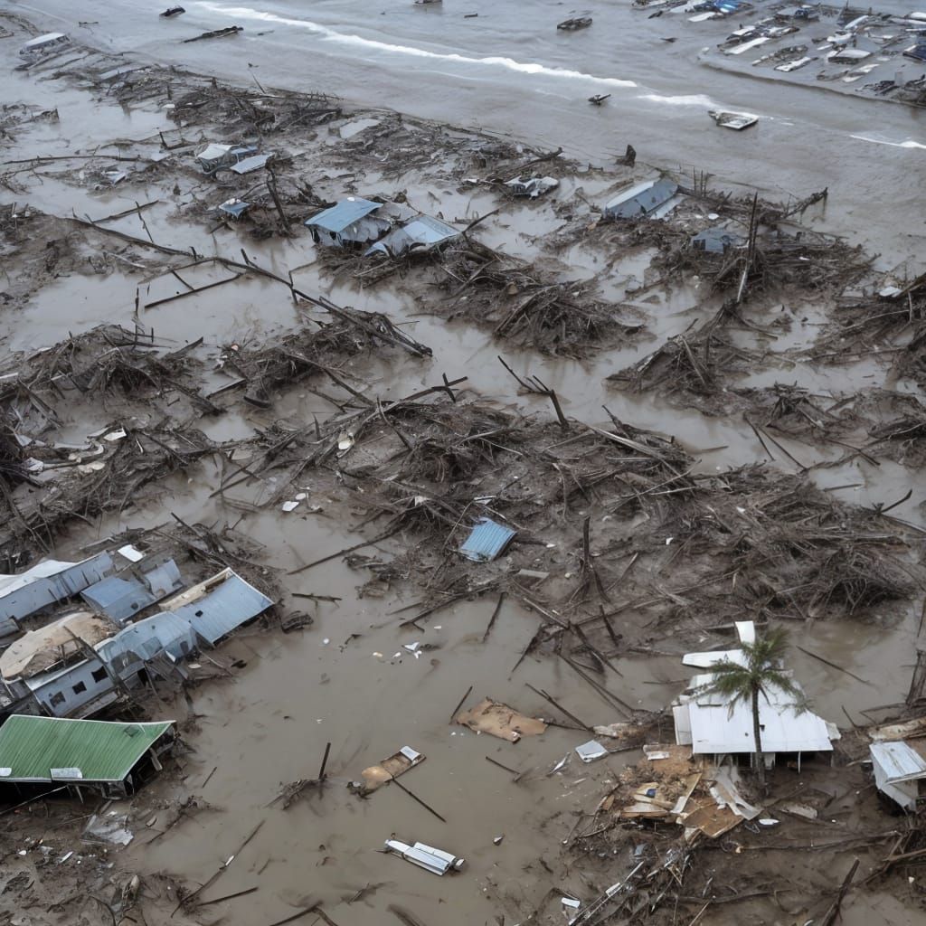 Storm Surge Aftermath: Flooded City
