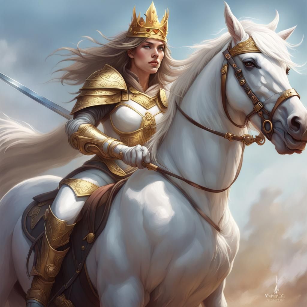 Warrior Princess Portrait in Hyperdetailed Style