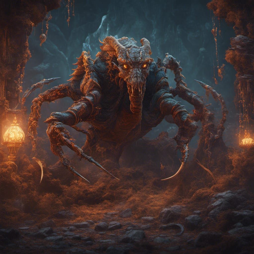 Detailed Scorpio Matte Painting in Deep Color