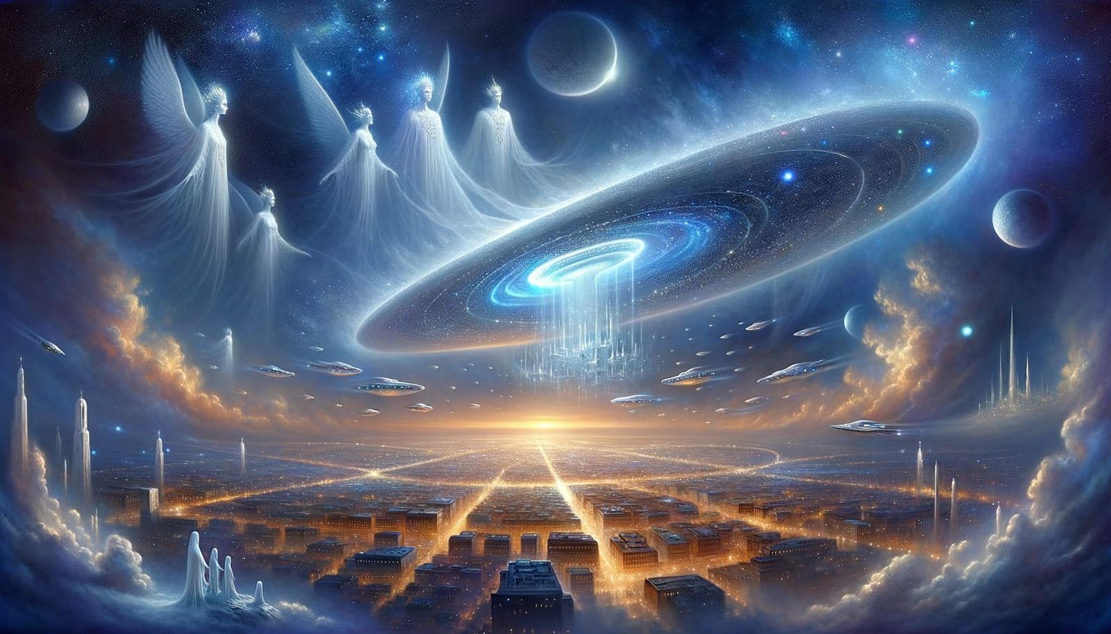 Ashtar and Mira gaze afar
Crystal bridge beneath the stars
W...