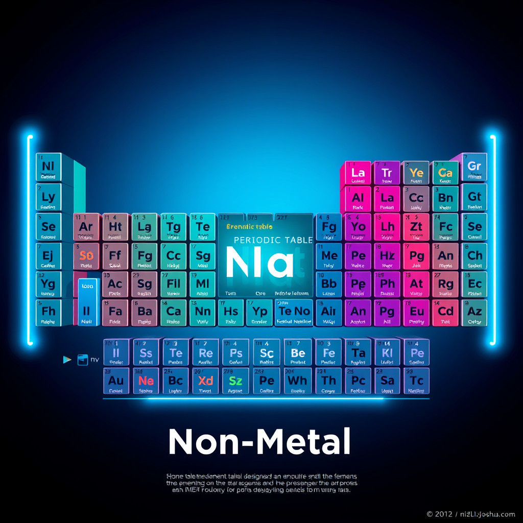 Vibrant Periodic Table of Non-Metals in Futuristic Style